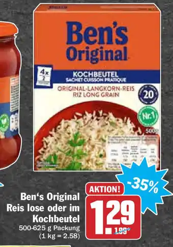 HIT Ullrich Ben's Original Reis lose oder im Kochbeutel 500-625g Angebot