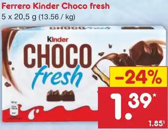 Netto Marken-Discount Ferrero Kinder Choco fresh 5 x 20,5 g Angebot