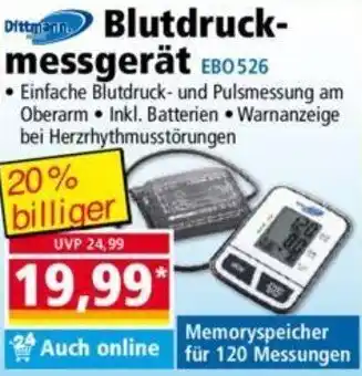 Norma Dittmann Blutdruckmessgerät EBO 526 Angebot