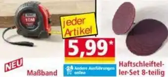 Norma Maßband oder Haftschleifteller Set 8-teilig Angebot