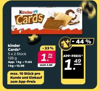 NETTO kinder Cards 5x2 Stück 128 g Angebot