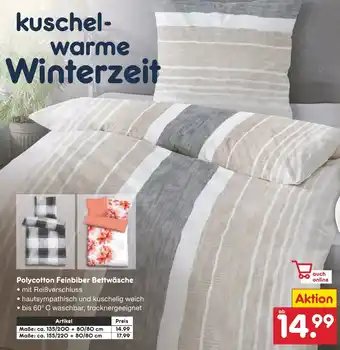 Netto Marken-Discount Polycotton Feinbiber Bettwäsche Angebot