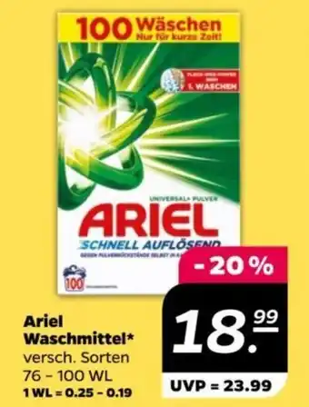 NETTO Ariel Waschmittel versch. Sorten 76-100 WL Angebot