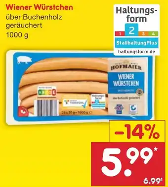 Netto Marken-Discount Wiener Würstchen 1000 g Angebot