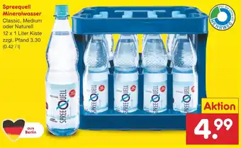 Netto Marken-Discount Spreequell Mineralwasser 12x1 Liter Kiste Angebot