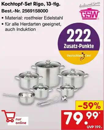 Netto Marken-Discount GSW Kochtopf-Set Rigo, 13-tlg. Angebot