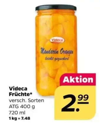 NETTO Videca Früchte versch. Sorten ATG 400 g 720 ml Angebot