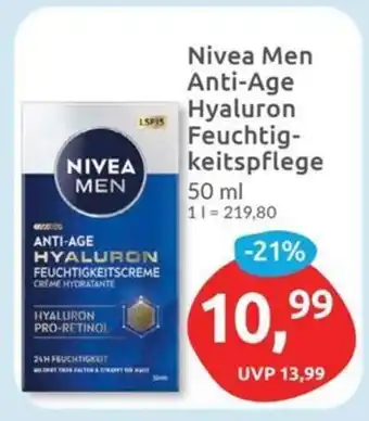 Budni Nivea Men Anti-Age Hyaluron Feuchtigkeitspflege 50 ml Angebot