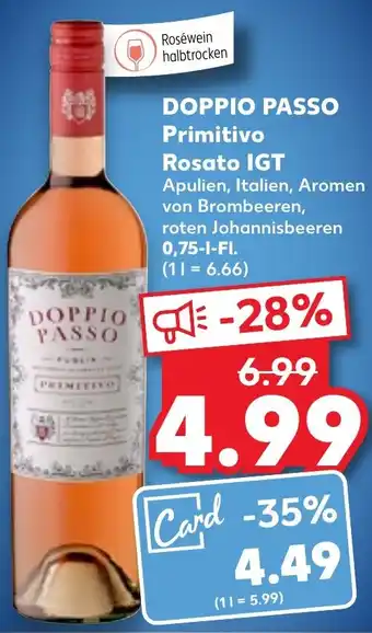 Kaufland DOPPIO PASSO Primitivo Rosato IGT 0,75 L-Fl. Angebot