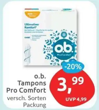 Budni o.b. Tampons Pro Comfort versch. Sorten Packung Angebot