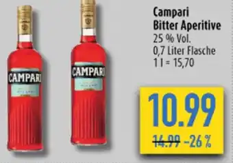 diska Campari Bitter Aperitive 25 % Vol. 0,7 L Angebot