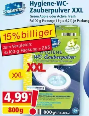 Norma Saubermax Hygiene WC-Zauberpulver XXL 8x100 g Packung Angebot