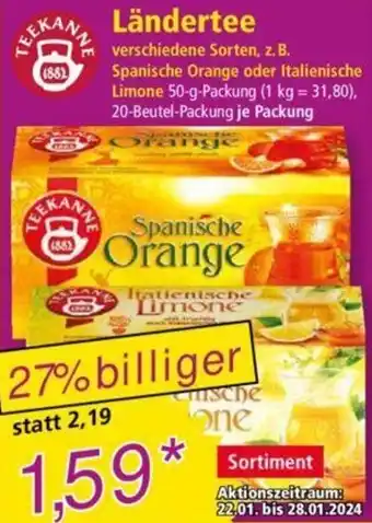 Norma Teekanne Ländertee 50 g Packung Angebot