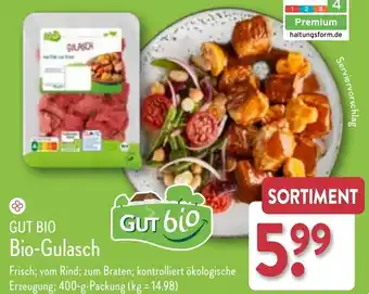 Aldi Nord GUT BIO Bio-Gulasch 400 g Packung Angebot