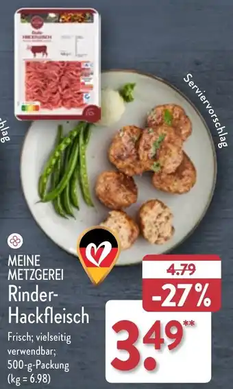 Aldi Nord MEINE METZGEREI Rinder Hackfleisch 500 g Packung Angebot