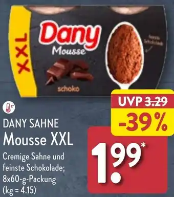 Aldi Nord DANY SAHNE Mousse XXL 8x60 g Packung Angebot