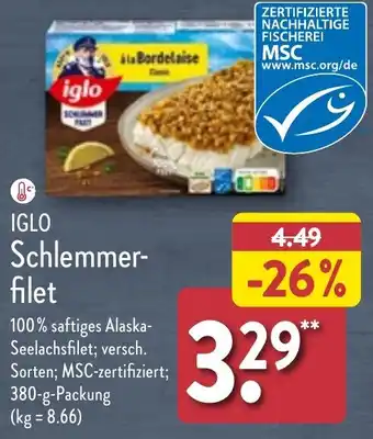 Aldi Nord IGLO Schlemmerfilet 380 g Packung Angebot