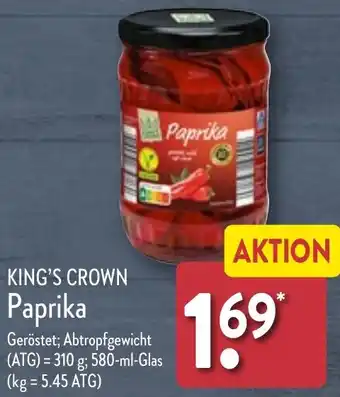 Aldi Nord KING'S CROWN Paprika 580 ml Glas Angebot