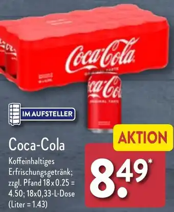 Aldi Nord Coca-Cola 18x0,33 L Dose Angebot