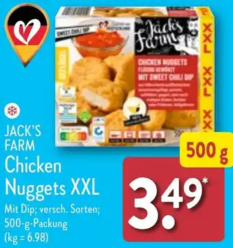 Aldi Nord JACK'S FARM Chicken Nuggets XXL 500 g Packung Angebot