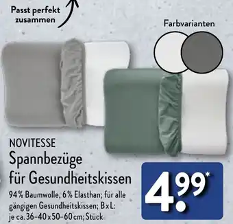 Aldi Nord NOVITESSE Spannbezüge für Gesundheitskissen Angebot