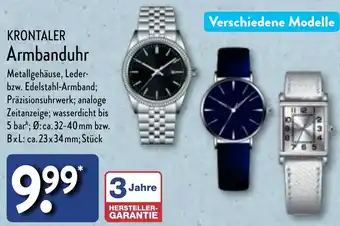 Aldi Nord KRONTALER Armbanduhr Angebot