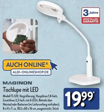 Aldi Nord MAGINON Tischlupe mit LED Angebot