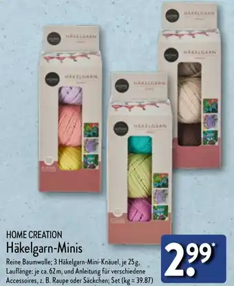 Aldi Nord HOME CREATION Häkelgarn-Minis Angebot