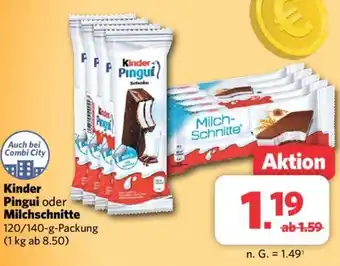 Combi Kinder Pingui oder Milchschnitte 120/140 g Packung Angebot