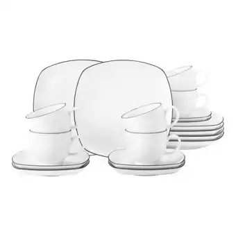 Netto Marken-Discount Seltmann weiden kaffeeservice eckig lido black line 18er set Angebot