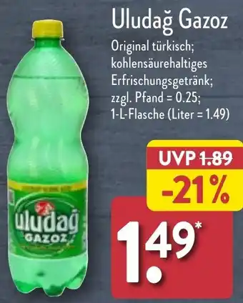 Aldi Nord Uludağ Gazoz 1 L Flasche Angebot