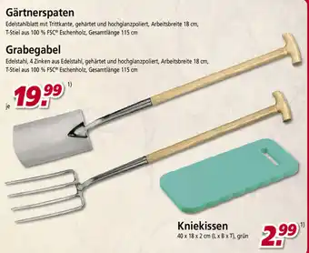 bauSpezi Gärtnerspaten, Grabegabel oder Kniekissen Angebot