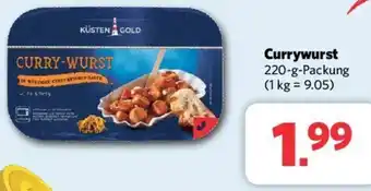 Combi KÜSTEN GOLD Currywurst 220 g Packung Angebot