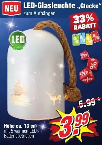 Wiglo Wunderland LED Glasleuchte Glocke Angebot