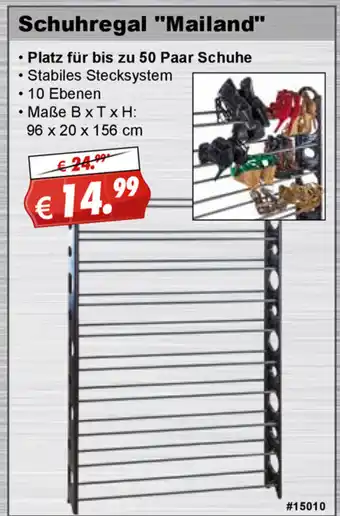 Stabilo Fachmarkt Schuhregal Mailand Angebot