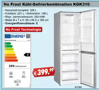 Stabilo Fachmarkt No Frost Kühl Gefrierkombination KGK310 Angebot