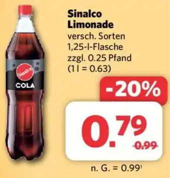 Combi Sinalco Limonade 1,25 L Flasche Angebot