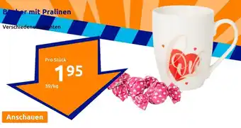 Action Becher mit Pralinen Angebot