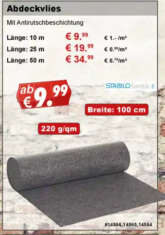 Stabilo Fachmarkt Abdeckvlies Angebot