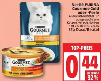 Edeka Nestlé PURINA Gourmet-Gold oder Perle 85g Dose/Beutel Angebot