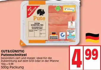 Edeka GUT&GÜNSTIG Putenschnitzel 500 g Packung Angebot