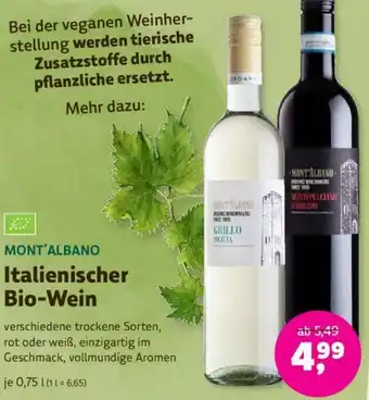 Denns BioMarkt MONT'ALBANO Italienischer Bio-Wein 0,75 L Angebot