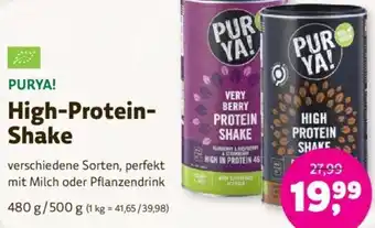 Denns BioMarkt PURYA! High-Protein Shake 480/500 g Angebot