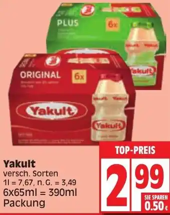 Edeka Yakult 390 ml Packung Angebot