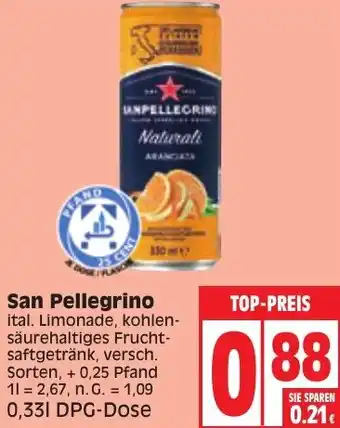 Edeka San Pellegrino 0,33 L DPG-Dose Angebot