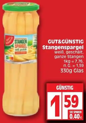 Edeka GUT&GÜNSTIG Stangenspargel 330g Glas Angebot