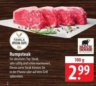 Famila Nord Ost BLOCK HOUSE Rumpsteak 100 g Angebot