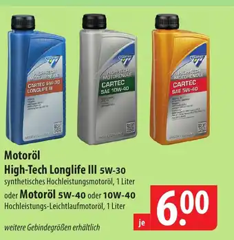 Famila Nord Ost Motoröl High-Tech Longlife III 5W-30, 1 Liter oder Motoröl 5w-40 oder 10W-40, 1 Liter Angebot