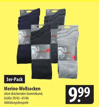 Famila Nord Ost Merino-Wollsocken ohne drückenden Gummibund, Größe 39/42-43/46, 3er-Pack Angebot