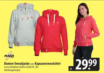 Famila Nord Ost MAUI Damen-Sweatjacke oder Kapuzensweatshirt in verschiedenen Farben, Größe M-3XL Angebot